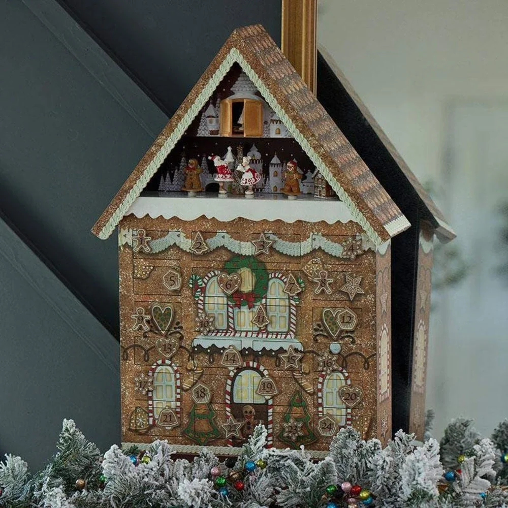 Gingerbread Musical Advent Calendar-Cracker Barrel Exclusive-VHTF NIB STUNNING